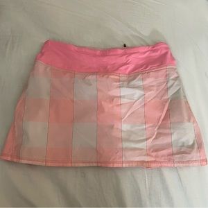 Lululemon Pink Plaid Run Pace Setter Skirt Size 2